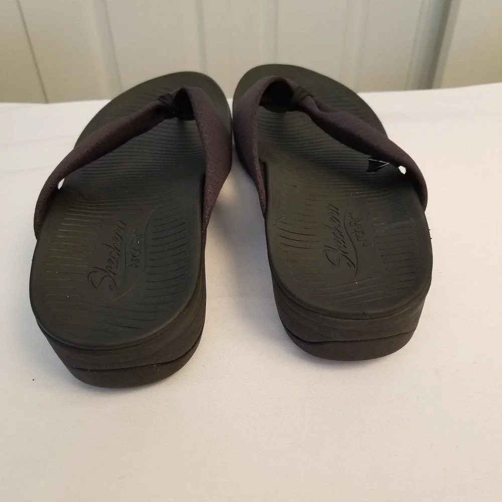 Skechers Arch Fit Black Knotted Fabric Thong Sandals Womens 119247 Size 10